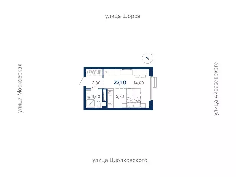 Квартира-студия: Екатеринбург, Московская улица, 251 (27.1 м) - Фото 0