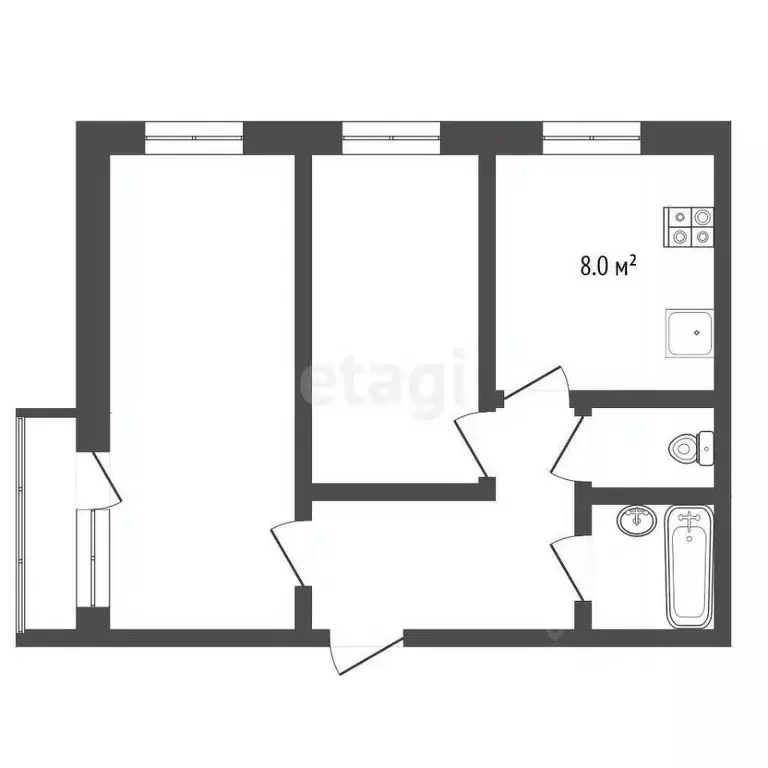 2-к кв. Коми, Усинск Молодежная ул., 11 (53.0 м) - Фото 1