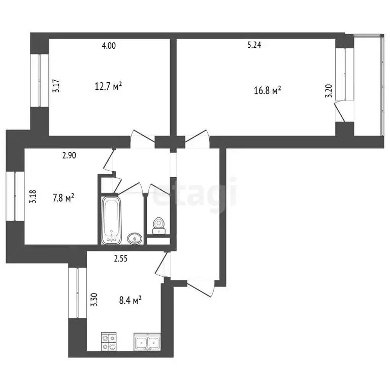 3-комнатная квартира: Белгород, улица Победы, 73 (61.8 м) - Фото 1