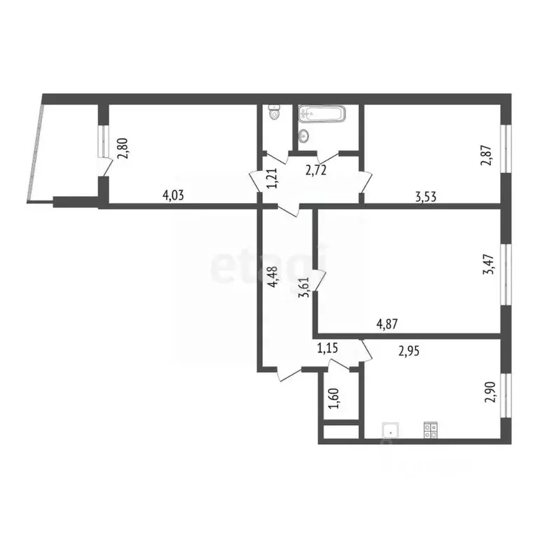 3-к кв. Тамбовская область, Тамбов ул. Чичканова, 131 (62.6 м) - Фото 1