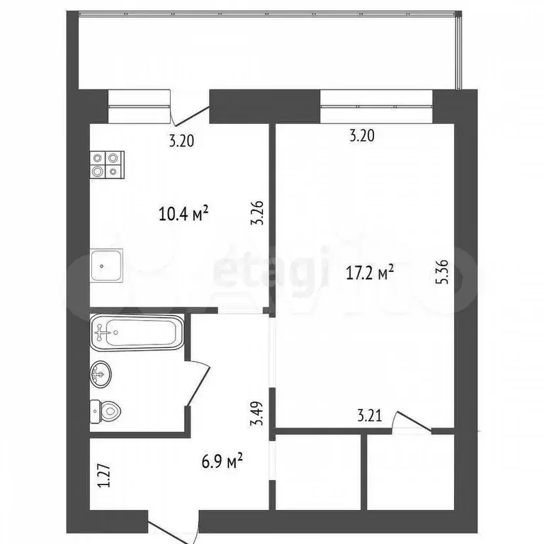 1-к. квартира, 42,5 м, 7/10 эт. - Фото 0