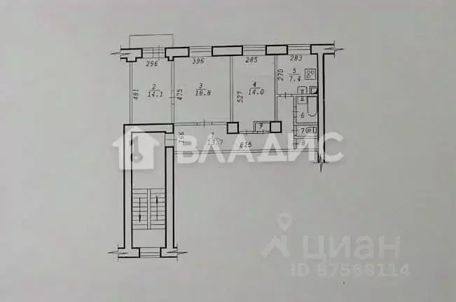 3-к кв. Новосибирская область, Новосибирск ул. Мичурина, 27 (73.8 м) - Фото 2