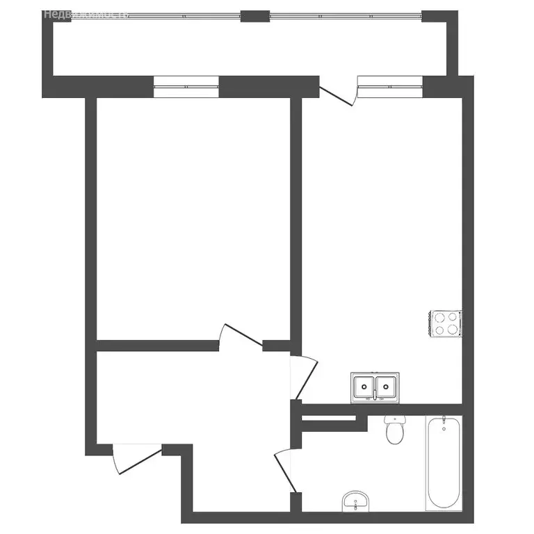 1-комнатная квартира: Тюмень, Обдорская улица, 1к1 (44.4 м) - Фото 0