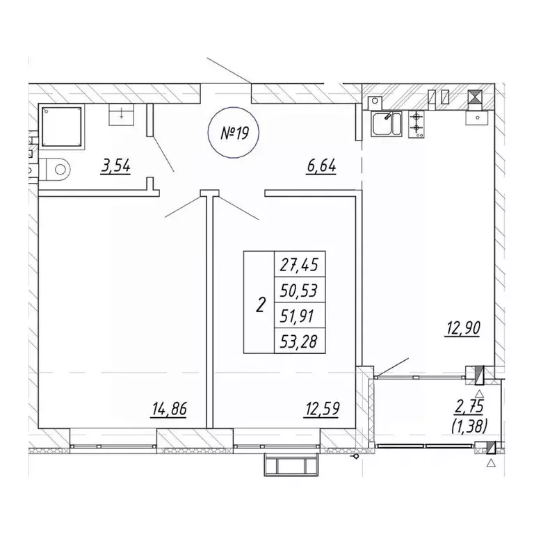 2-к кв. Калининградская область, Зеленоградск  (53.28 м) - Фото 1