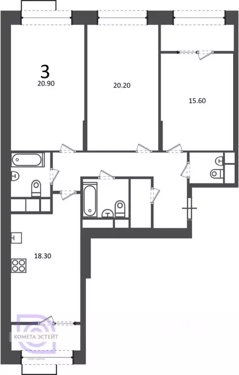 4-к кв. Москва Клинская ул., 2А (100.0 м) - Фото 1