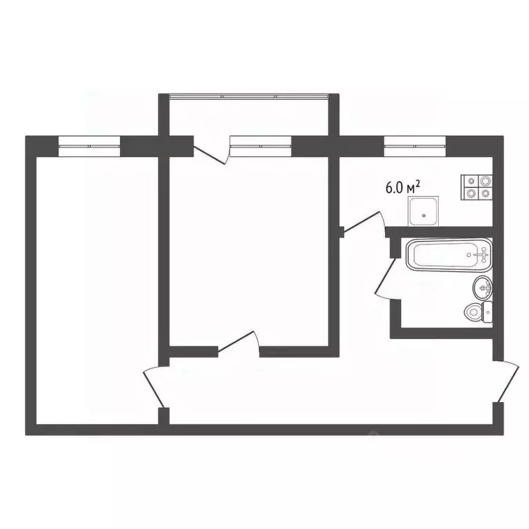 2-к кв. Нижегородская область, Выкса ул. 11-й Годовщины Октября, 1 ... - Фото 1