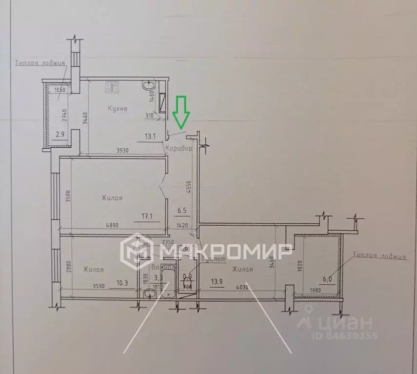 3-к кв. Орловская область, Орел Пожарная ул., 28 (77.0 м) - Фото 2