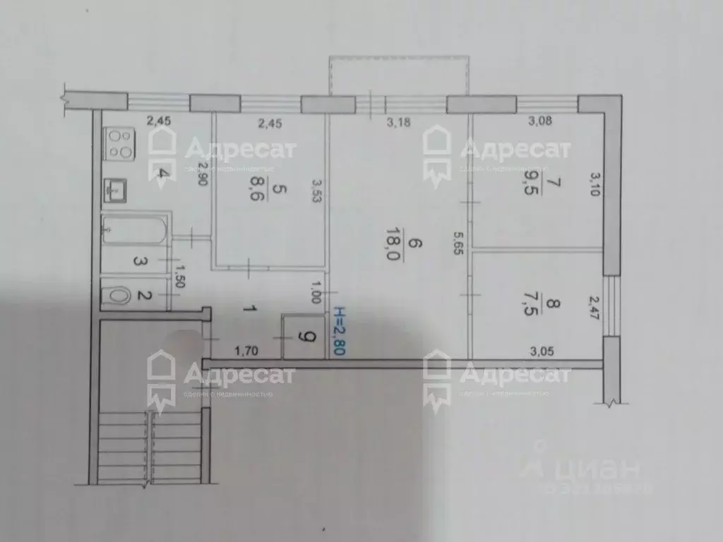 4-к кв. Волгоградская область, Волгоград ул. Академика Королева, 3 ... - Фото 2