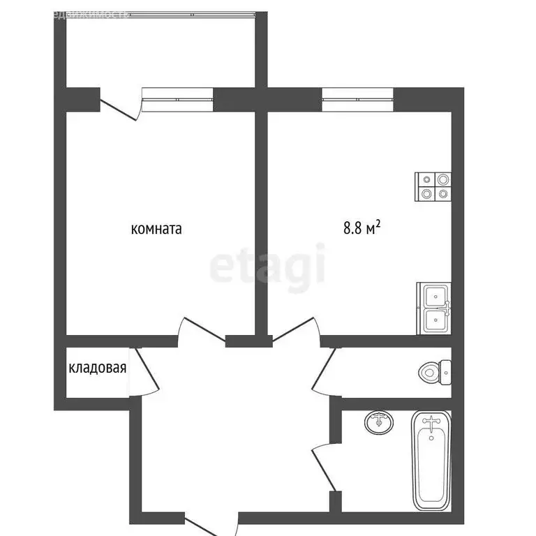 1-комнатная квартира: Челябинск, 2-я Ирбитская улица, 1 (40.5 м) - Фото 1