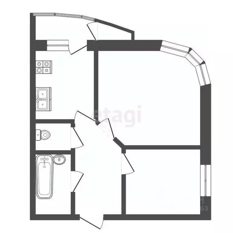 2-к кв. Ханты-Мансийский АО, Сургут Университетская ул., 11 (79.4 м) - Фото 2