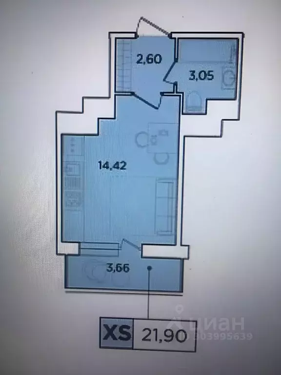 Студия Санкт-Петербург Планерная ул., 87к1 (21.0 м) - Фото 0