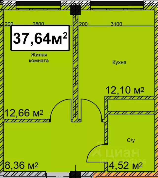 1-к кв. Ставропольский край, Ессентуки ул. Благодатная, 22к2 (37.64 м) - Фото 0