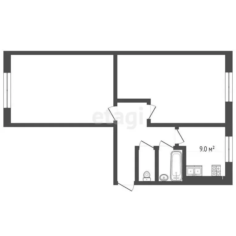 2-комнатная квартира: Шебекино, улица Дзержинского, 9 (47.3 м) - Фото 0