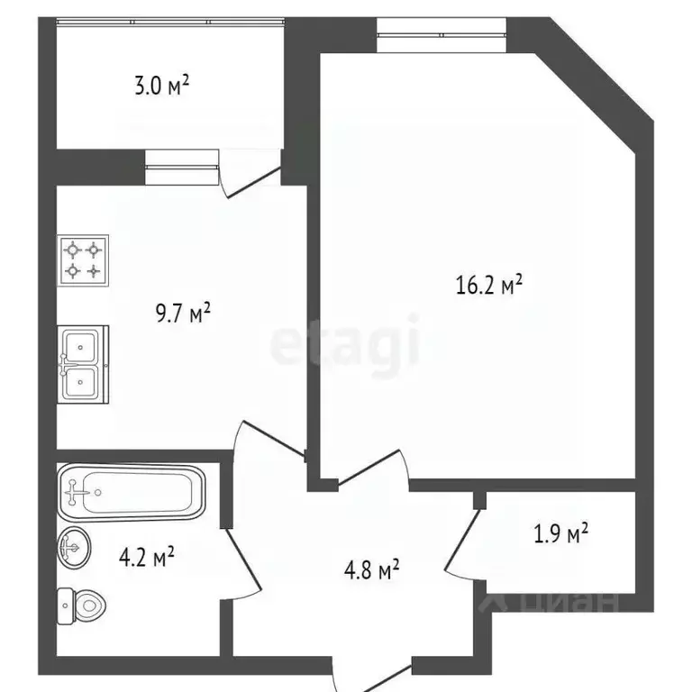 1-к кв. Московская область, Дмитров Московская ул., 21 (36.4 м) - Фото 2