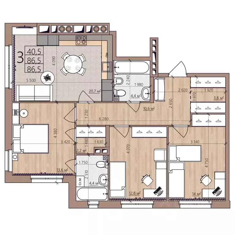 3-к кв. Рязанская область, Рязань пос. Шпалозавода, Окская Стрелка ... - Фото 1