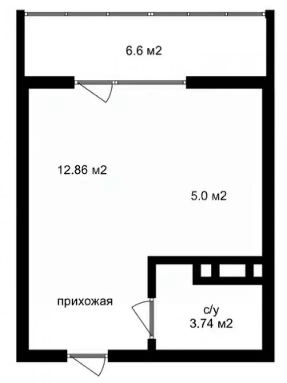 Студия Тюменская область, Тюмень Интернациональная ул., 199к2 (34.0 м) - Фото 2