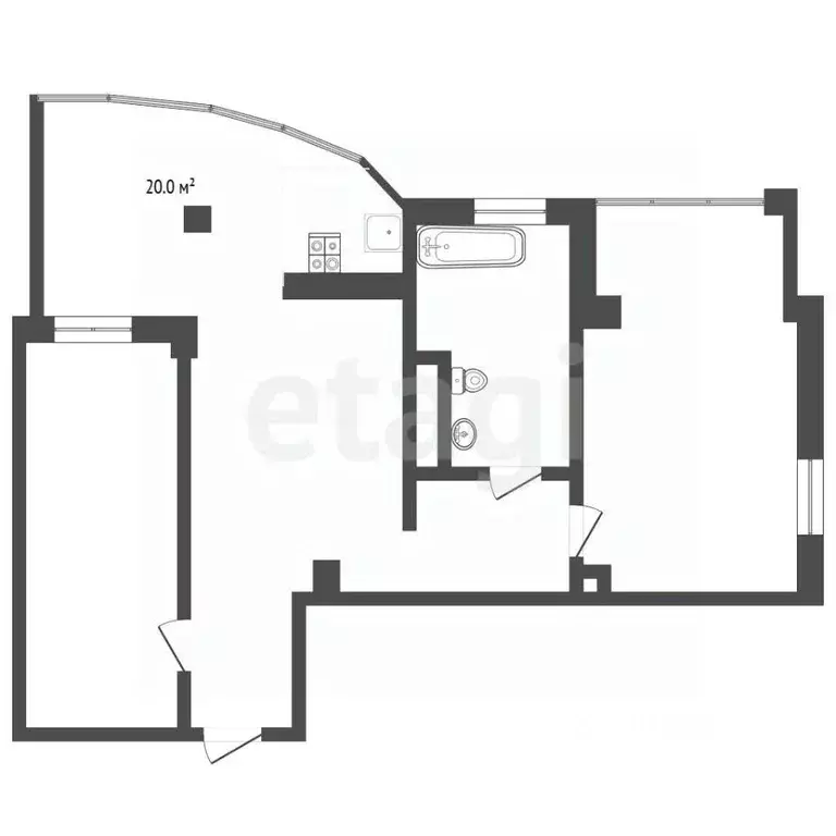 2-к кв. Тюменская область, Тюмень ул. Федюнинского, 64к2 (63.6 м) - Фото 2