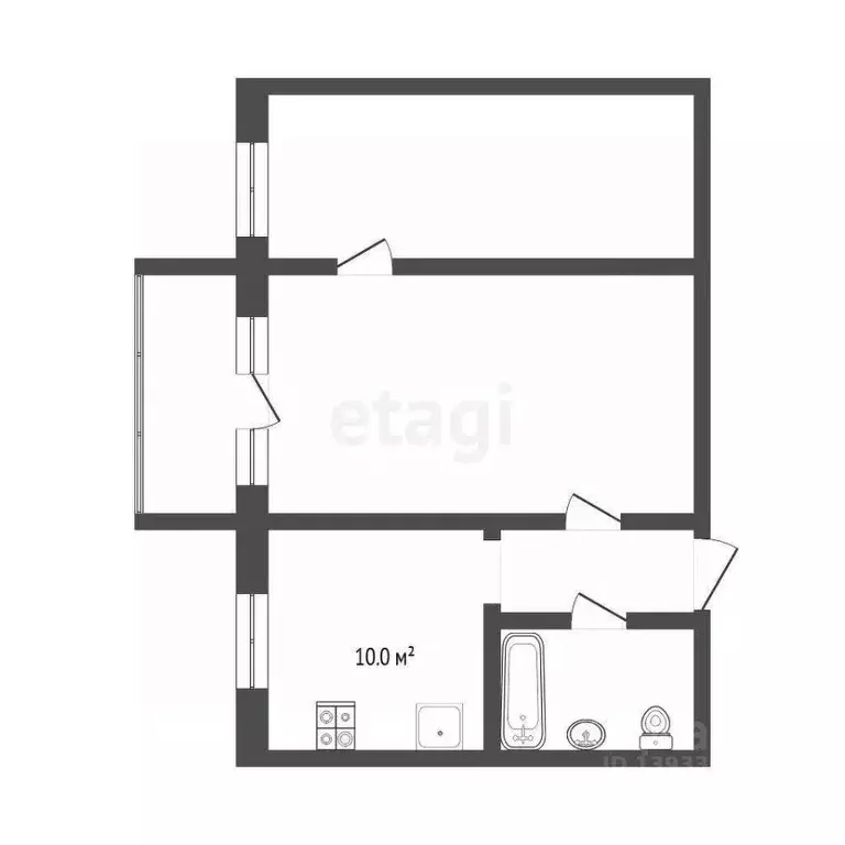 2-к кв. Тюменская область, Тюмень Фабричная ул., 17 (44.8 м) - Фото 2