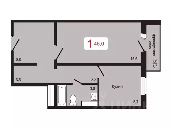 1-к кв. Красноярский край, Красноярск Судостроительная ул., 29Д (45.0 ... - Фото 2