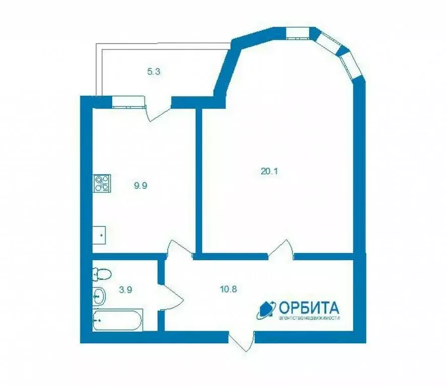 1-комнатная квартира: Тюмень, улица Клары Цеткин, 29к5 (46 м) - Фото 0