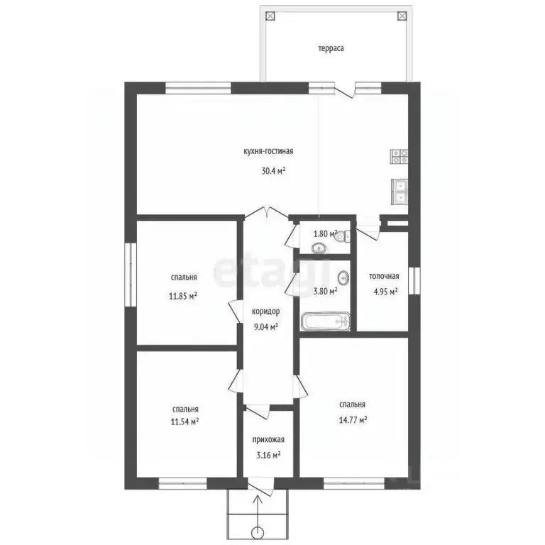 Дом в Мордовия, Саранск ул. Болдина, 73 (96 м) - Фото 1