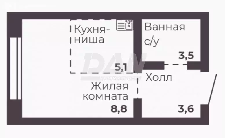 1-комнатная квартира: Челябинск, проспект Ленина, 4Г (21 м) - Фото 0