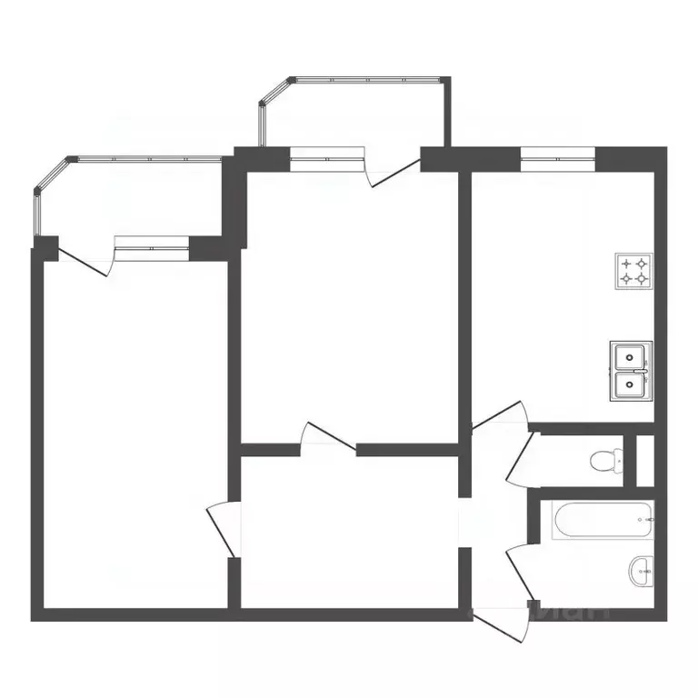 2-к кв. Тюменская область, Тюмень ул. Пермякова, 69к1 (64.2 м) - Фото 1