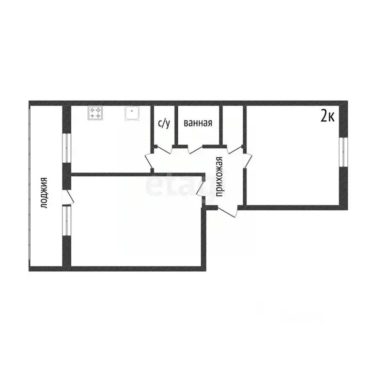 2-к кв. Белгородская область, Шебекино ул. Ленина, 86 (44.0 м) - Фото 1