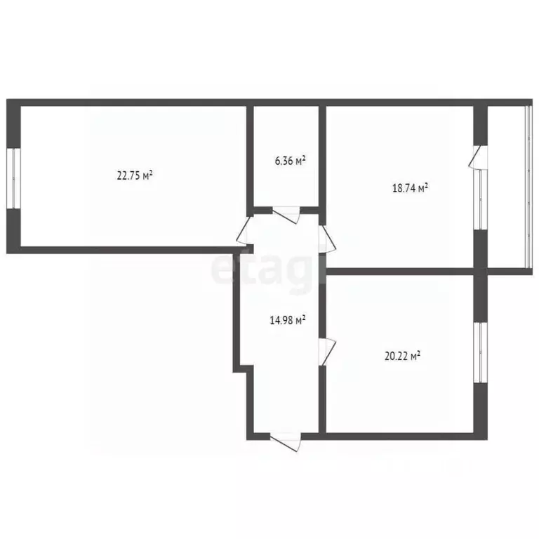 3-к кв. Брянская область, Брянск Бежицкая ул., 279 (82.9 м) - Фото 2