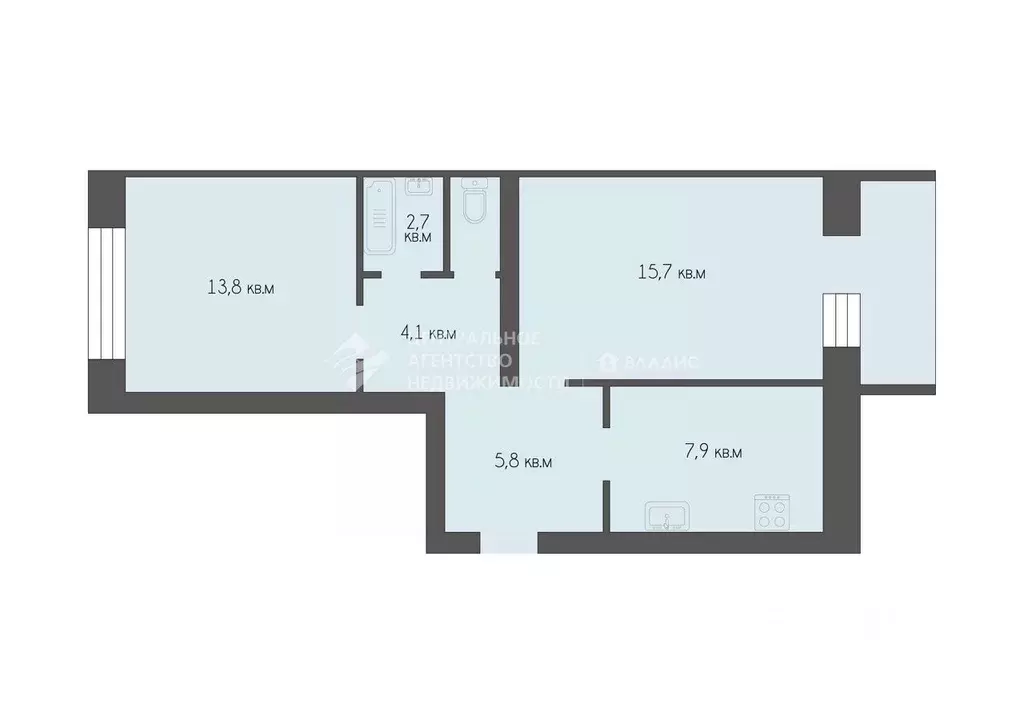 2-к кв. Рязанская область, Рязань ул. 1-я Красная, 28 (50.5 м) - Фото 2