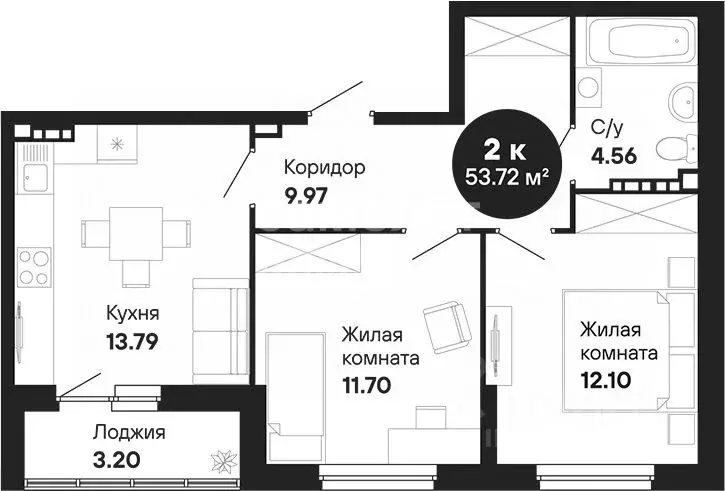 2-к кв. Свердловская область, Екатеринбург ул. Софьи Перовской, 106А ... - Фото 1