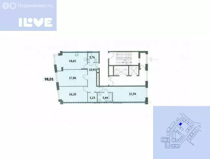 3-комнатная квартира: Москва, улица Годовикова, 11к2 (98 м) - Фото 1