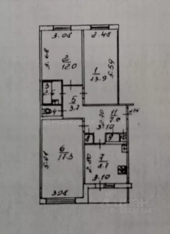3-к кв. Кировская область, Киров ул. Маклина, 28 (67.7 м) - Фото 2