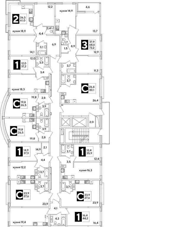 2-к кв. Краснодарский край, Краснодар ул. Ивана Беличенко, 88 (61.6 м) - Фото 1