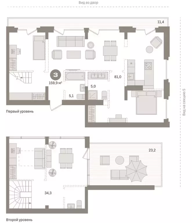3-комнатная квартира: Тюмень, Причальная улица, 7 (159.92 м) - Фото 2
