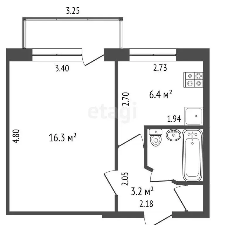 1-комнатная квартира: Йошкар-Ола, улица Степана Разина, 16 (29 м) - Фото 1