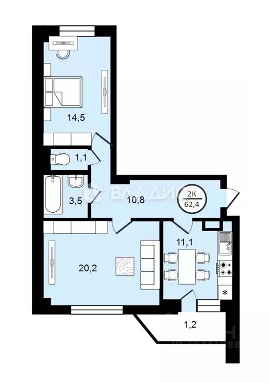 2-к кв. Московская область, Королев Болшево мкр, ул. Комитетский Лес, ... - Фото 2
