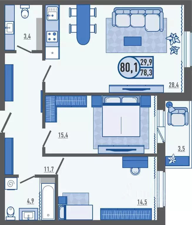 2-к кв. Орловская область, Орловский муниципальный округ, д. Жилина ... - Фото 1