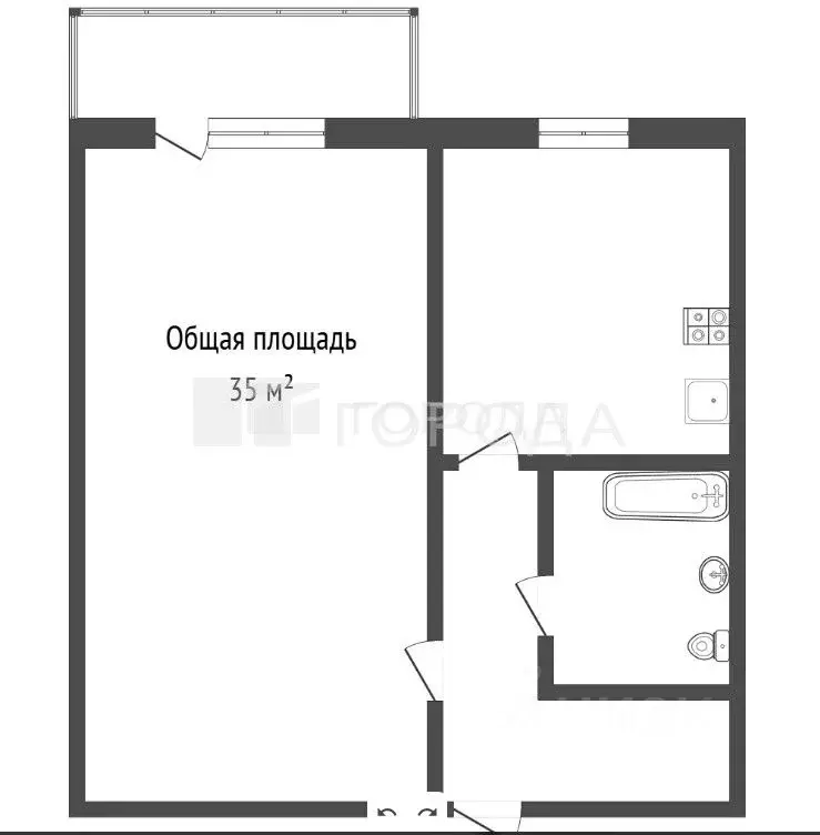 1-к кв. Алтайский край, Барнаул ул. Глушкова, 13 (35.0 м) - Фото 1