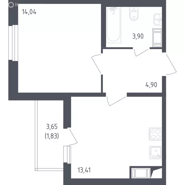 1-комнатная квартира: Колпино, жилой комплекс Астрид, 10 (43.54 м) - Фото 0