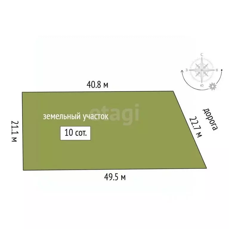 Участок в Тюменская область, Тюмень ул. Чингиза Айтматова (10.0 сот.) - Фото 2
