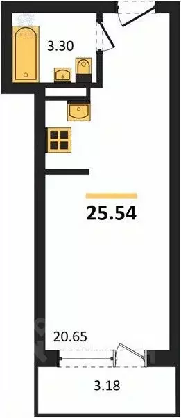 Студия Воронежская область, Воронеж Острогожская ул., 156/3 (25.54 м) - Фото 1