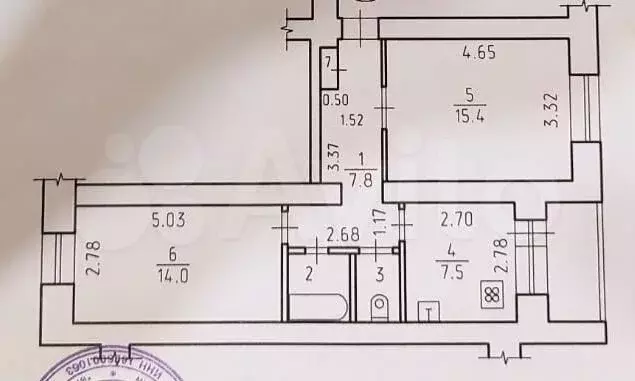 2-к. квартира, 49,1 м, 1/5 эт. - Фото 0