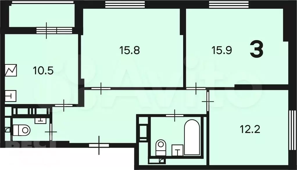 Аукцион: 3-к. квартира, 71,4 м, 2/17 эт. - Фото 1