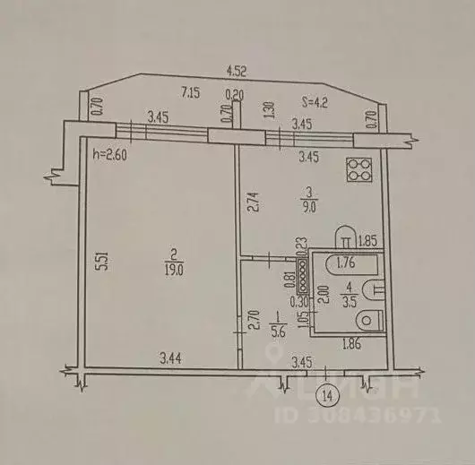 1-к кв. Брянская область, Брянск ул. Красный Маяк, 121 (37.0 м) - Фото 0