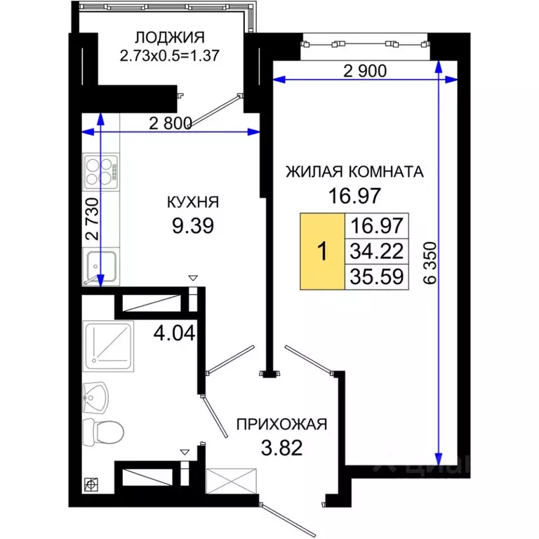 1-к кв. Ростовская область, Ростов-на-Дону Элеваторный пер., 6/2с ... - Фото 0