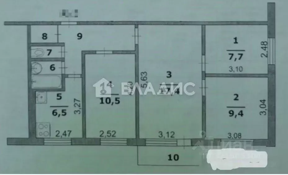4-к кв. Белгородская область, Белгород ул. Костюкова, 53 (61.1 м) - Фото 0