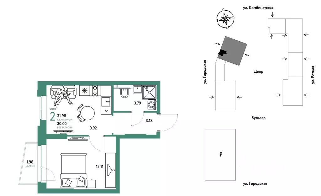 2-к кв. Свердловская область, Екатеринбург муниципальное образование, ... - Фото 1