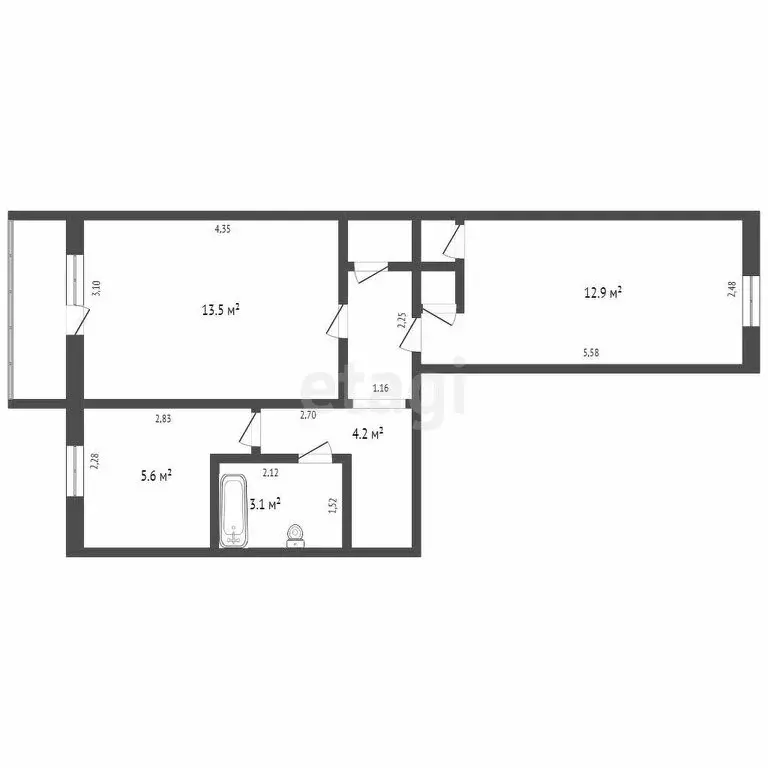 2-комнатная квартира: Кемерово, улица Халтурина, 29 (47.6 м) - Фото 0