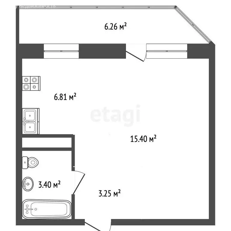 Квартира-студия: Верхняя Пышма, улица Машиностроителей, 6Б (29 м) - Фото 1